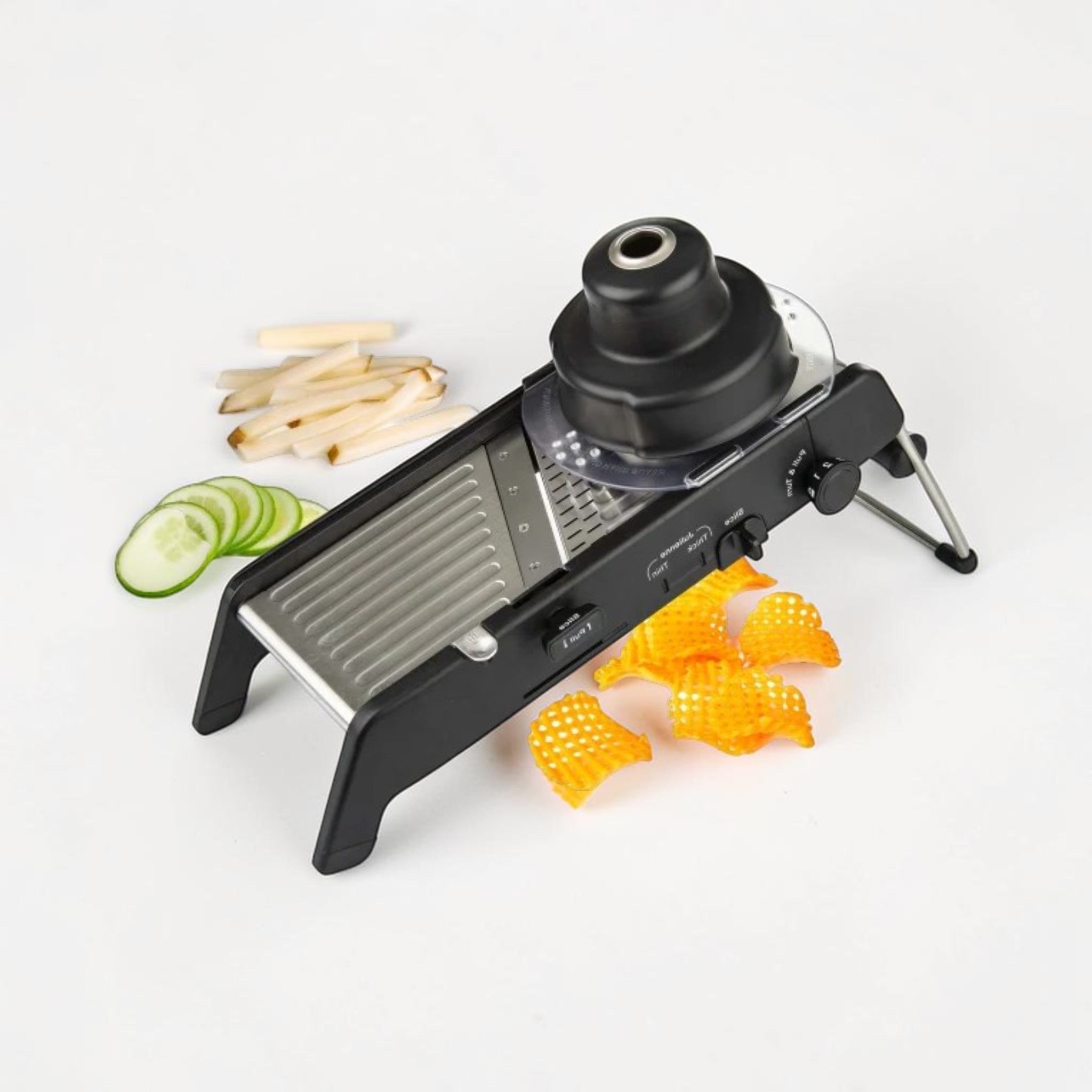 Adjustable Stainless Steel Mandoline Slicer with Hand Guard & Multiple Cuts, Kitchen Tool