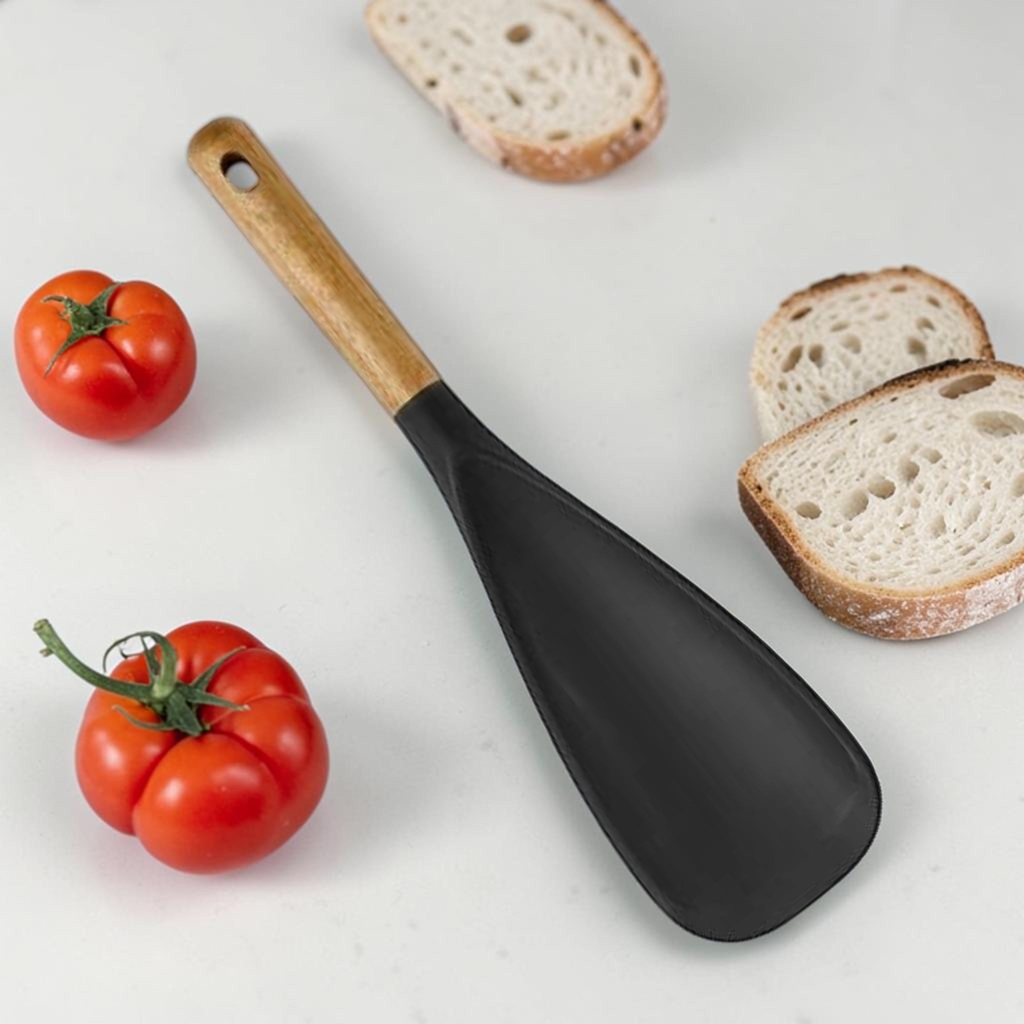Silicone Cooking Spatula with Acacia Wood Handle 12 Inch, Kitchen Utensil