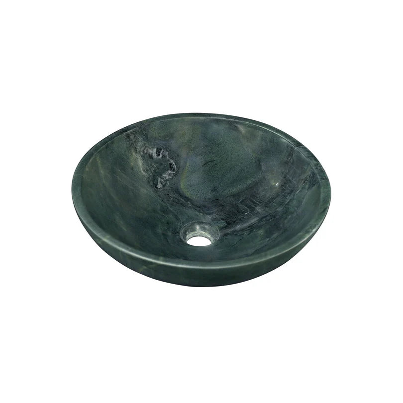 Round Marble Vessel Sink, 16 Inch Natural Stone Bathroom Sink, Premium Vanity Sink