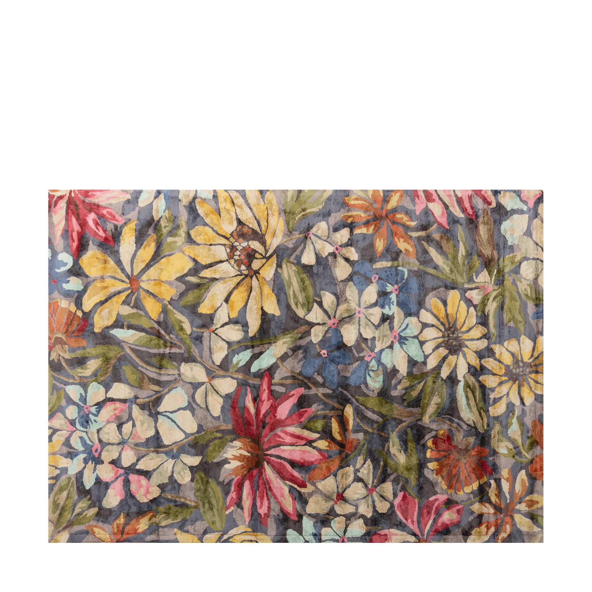 Botanical Multicolor, Floral Living Room Carpet, Hand-Tufted Viscose 8x11 Area Rug