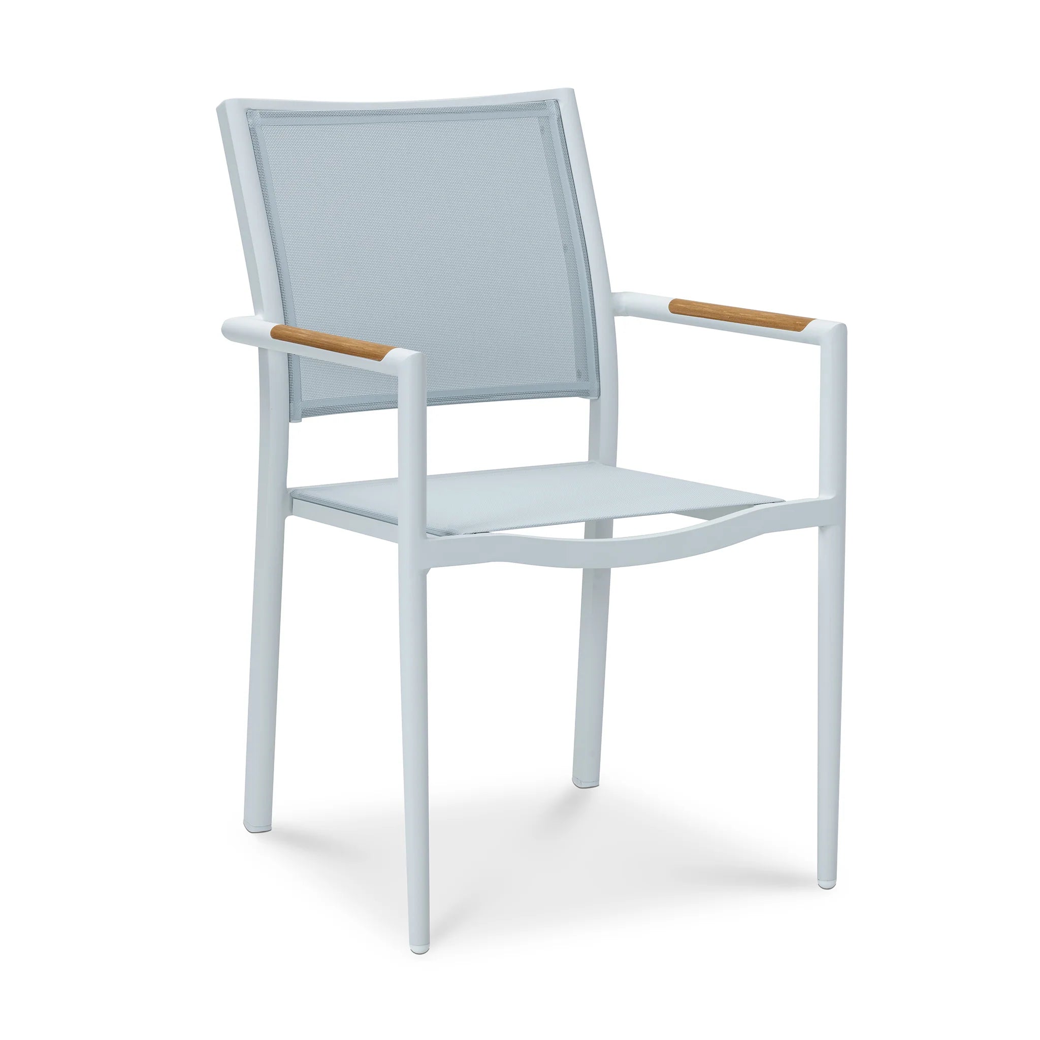 Modern White & Gray Outdoor Dining Set with Rectangular Table & 6 Chairs, Patio Furniture Set