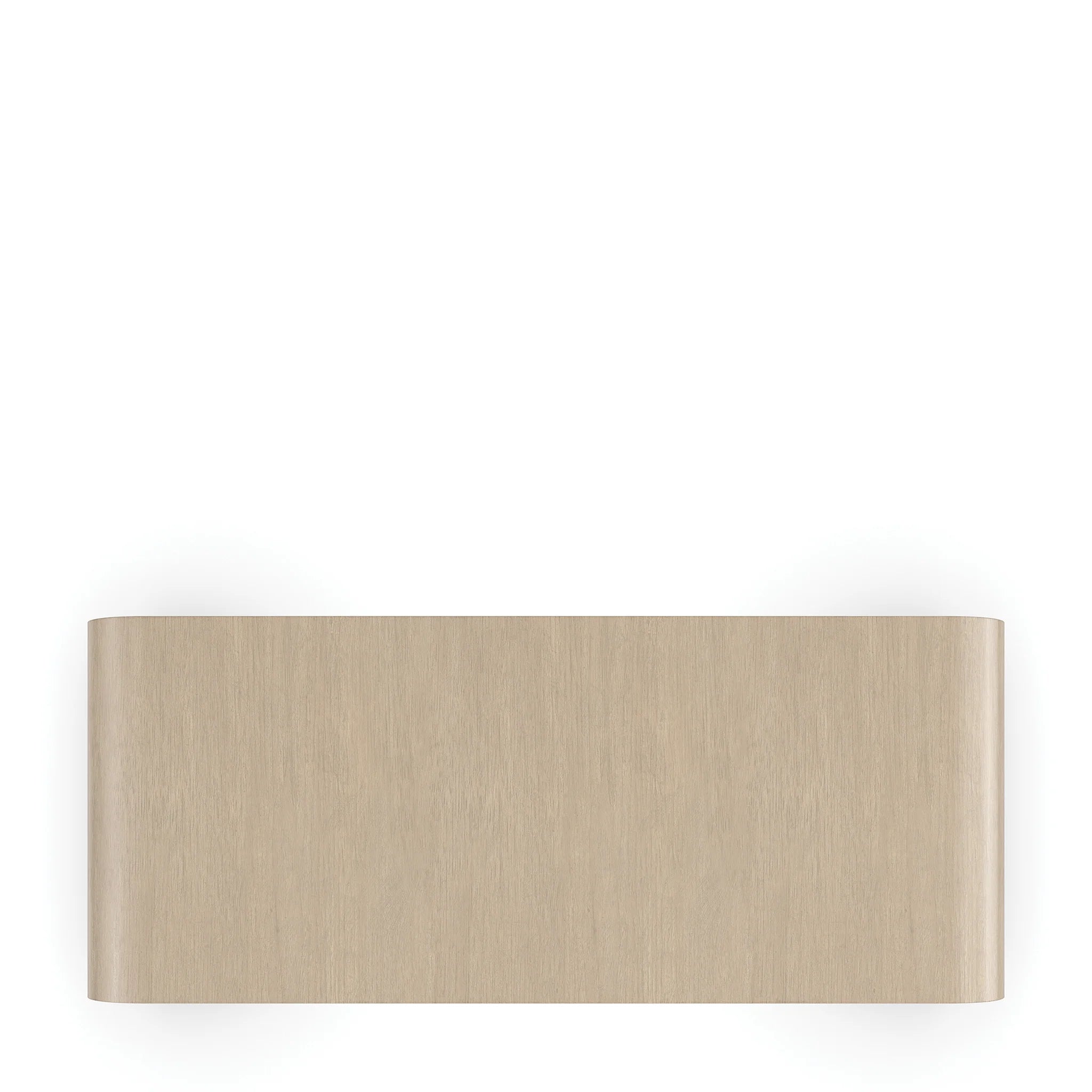 Modern Oak Finish, Living Room Center Table with Curved Waterfall Design & Sculptural Base, Coffee Table