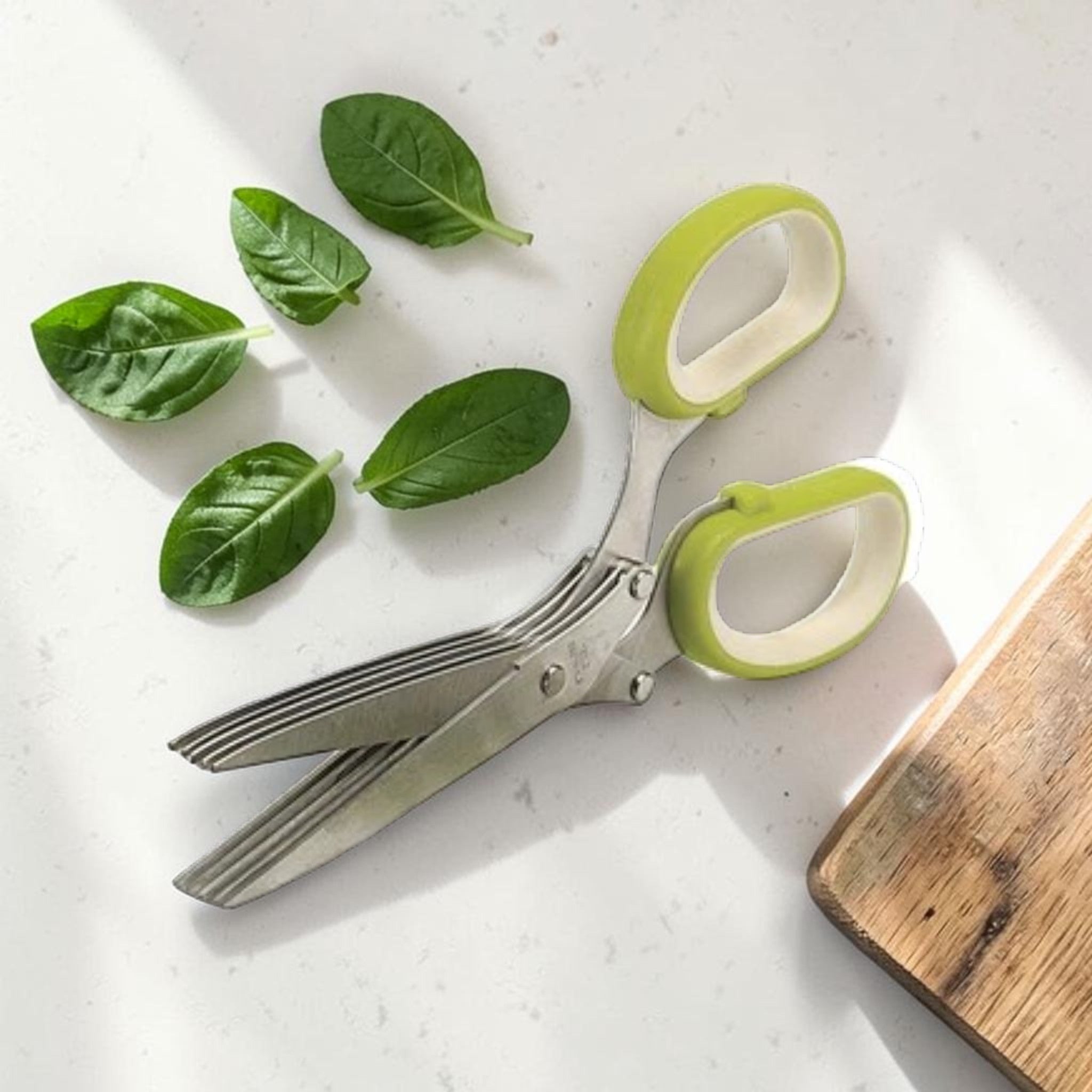 Multi-Blade Herb Cutting Scissors with Cleaning Comb Green, Kitchen Tool
