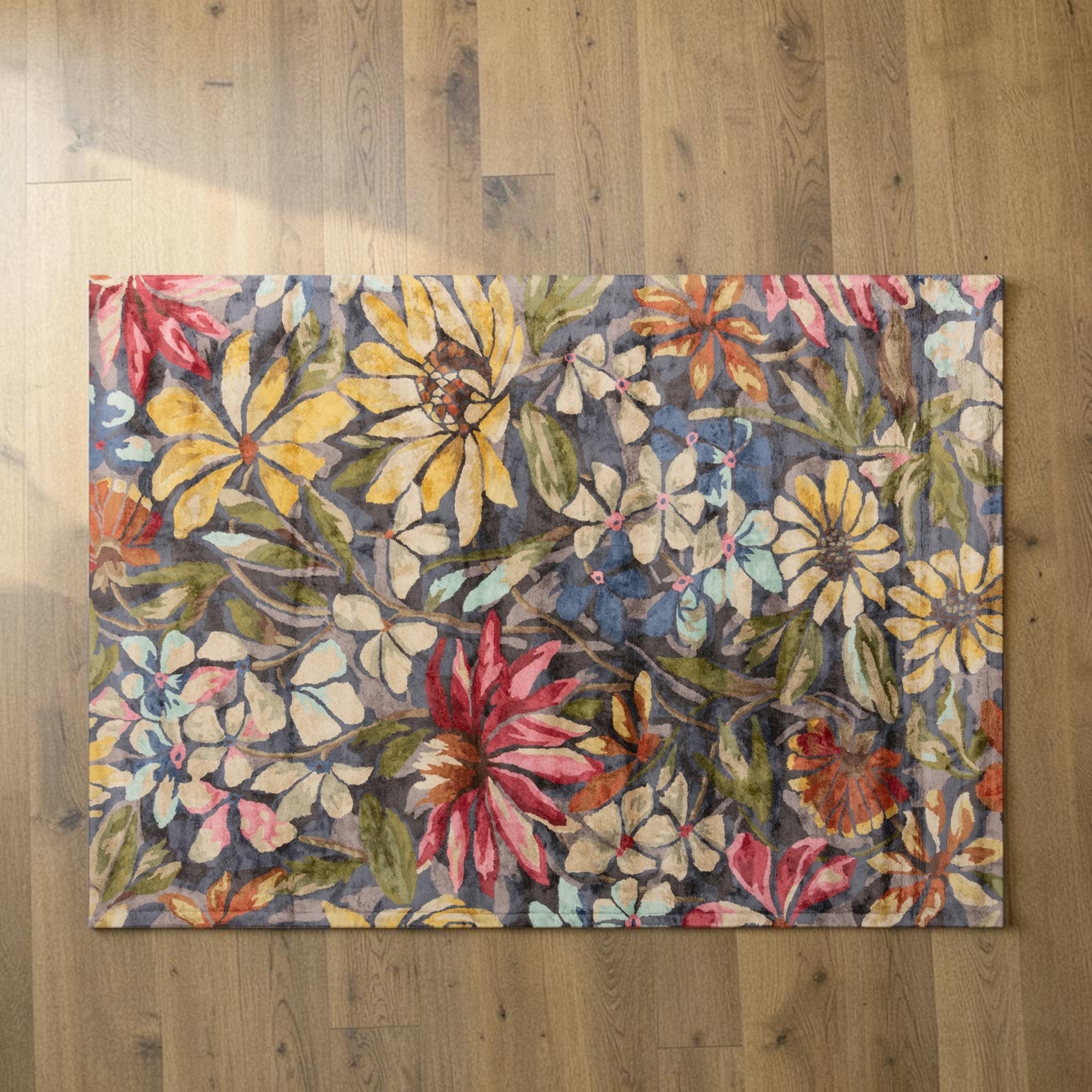 Botanical Multicolor, Floral Living Room Carpet, Hand-Tufted Viscose 8x11 Area Rug