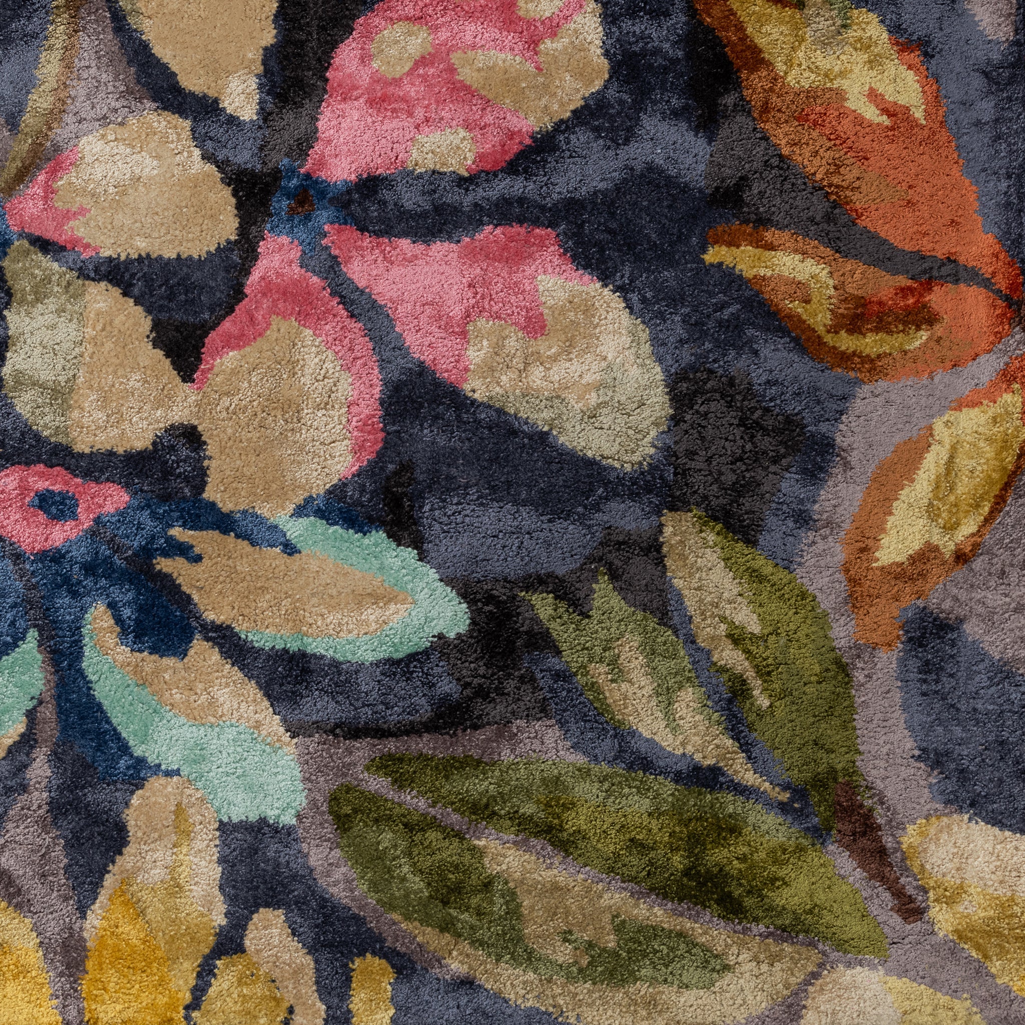 Botanical Multicolor, Floral Living Room Carpet, Hand-Tufted Viscose 8x11 Area Rug