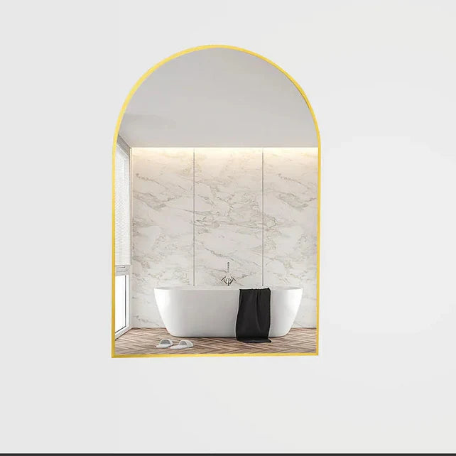 Arched Wall Mirror Gold Frame 24x36 Inch, Modern Bathroom Vanity Mirror
