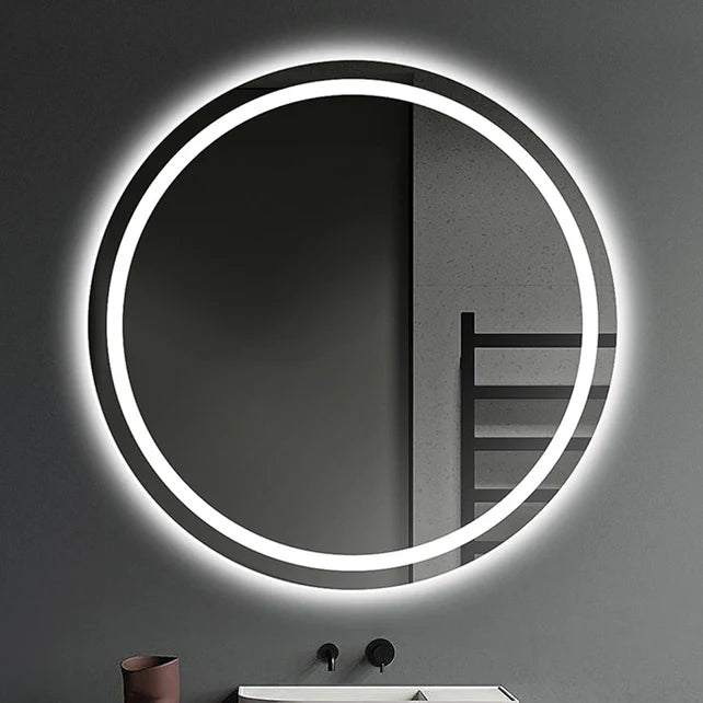 LED Smart Bathroom Mirror Round Backlit 16-Inch, Wall Mounted Illuminated Mirror