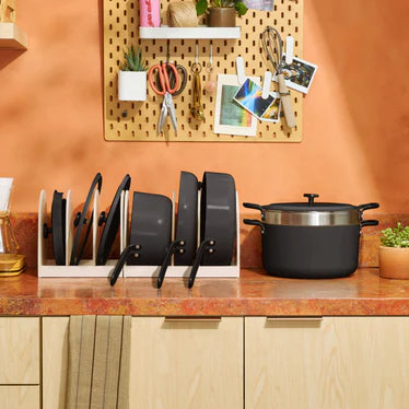 Ceramic Nonstick Cookware Set Black 7-Piece, Aluminum Kitchen Cookware with Storage System